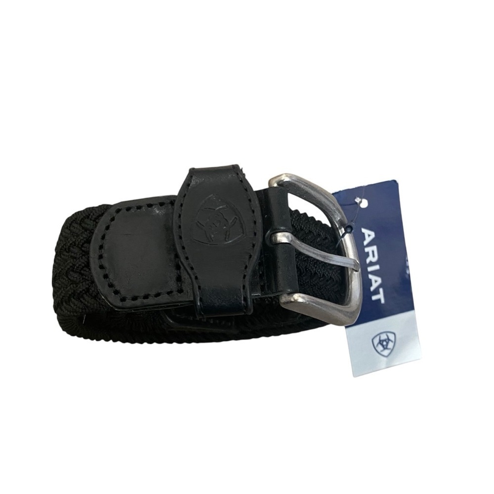 NWT Ariat Men’s Black One Rail Woven Belt Size XS/S